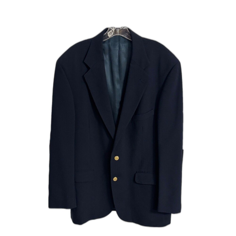 Tailors Row by Deansgate Navy Blazer Sportscoat Worsted Wool  Sz 43R Vintage